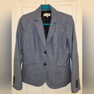 Talbots Blue and Black Checkered Blazer
